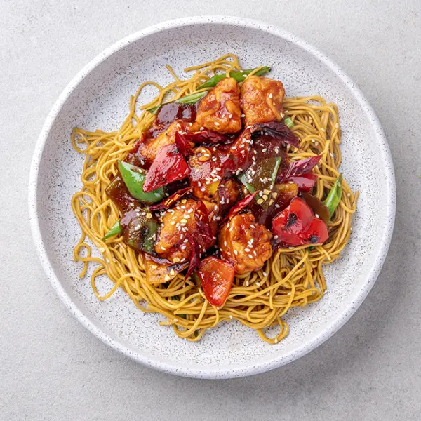 Spice-rubbed Chicken with Lo Mein Noodles